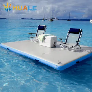 Factory Direct Custom logo design Inflatable Swimming Pool waterplay sun bathing Island Air Mat Platform Floating Dock For Sale
