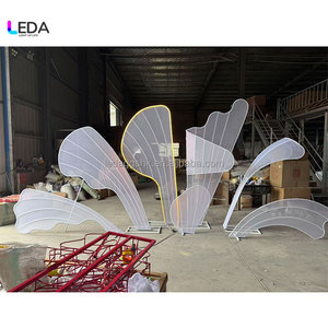 LEDA New White Metal <b>Backdrop</b> Arch Led Lighted up Flower Shape Stage Arch Event <b>Backdrop</b> Decoration - Product Image 3