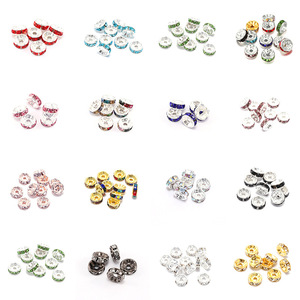Anneaux en strass électroplaqués, perles rondes d'espacement, zircone cubique, composants de bijoux pour bracelets et accessoires DIY - Product Image 3