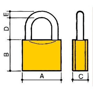 แม่กุญแจสายสแตนเลสสตีลมาตรฐานโค้งพร้อมกุญแจนิรภัยขนาด30มม. กระบอกสูบทองเหลืองนิรภัยขนาด70มม. ขนาด2730MB - Product Image 2