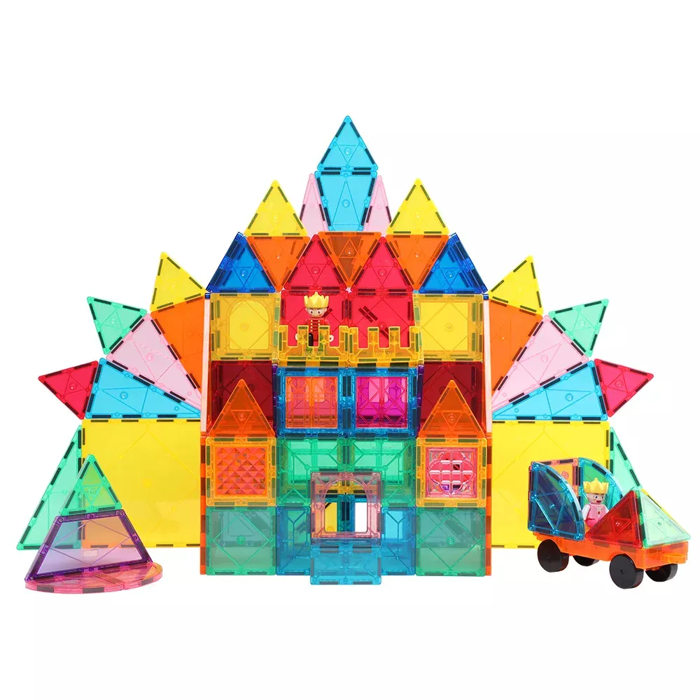 لعبة الجذعية عالية الجودة لون واضح المغناطيس لعبة عيد الميلاد كتل بناء اللعب هدايا الأطفال