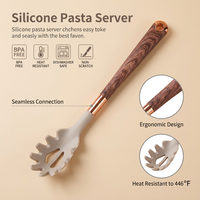 Fourchette à pâtes en silicone de qualité alimentaire supérieure, passoire à spaghetti, cuillère de service pour nouilles, sans BPA, résistante à la chaleur 446 ° F OEM ODM FDA