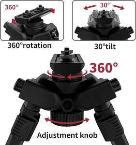 360 graden draaibare verstelbare aluminium bipod met snelkoppeling, zes verstelbare hoogtes 7 1/2\"-10 5/8\" voor jacht en buitengebruik - Product Image 4
