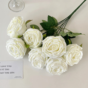 Arancione bruciato a 7 teste di seta rose di natale di nozze laurea decorazione artificiale fiore per festiva di capodanno decorazioni di Halloween - Product Image 3