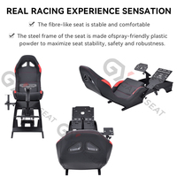 GY046 negro ajustable plegable Racing Simulador cubo asiento Sim coche conducción simulación cabina