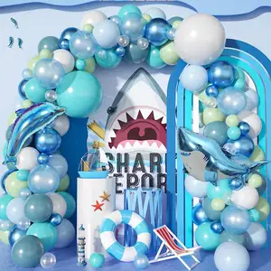 Wholesale baby shark balloons birthday set For Wedding Decorations 