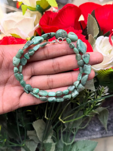 Pulsera de Piedras Preciosas Naturales de Esmeralda Verde Océano, Joyería Elegante Hecha a Mano, Regalo para Mujeres y Niñas, Estilo Diario - Product Image 5