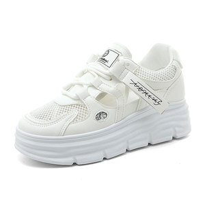   Chaussures à lacets sportives et confortables pour femmes, avec talon compensé intérieur en diamant, respirantes et antidérapantes, pour l'été, le printemps et l'automne - Product Image 5