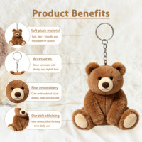 Porte-clés en peluche ours en peluche personnalisé OEM ODM, mini ours en peluche doux, porte-clés mignon, pendentif de sac, cadeau promotionnel avec logo personnalisé