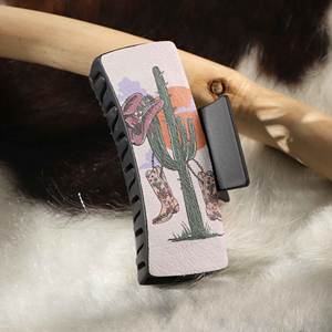 LOVE Aztec Cactus Clip Claw para niñas Piel Cuero Snap Claw Diseño personalizado Pasadores para regalos Accesorios para <span class=keywords><strong>el</strong></span> cabello - Product Image 2