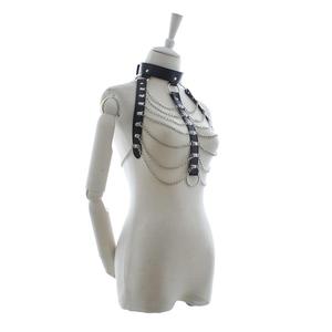 女性用ボディハーネス大人用メタルチェーンレザー服 - Product Image 5