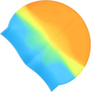Bonnet de bain en silicone multicolores pour adultes, bonnet de bain en silicone personnalisé - Product Image 1