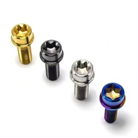 Boulon de moyeu de roue en titane M12/m14x1.5x28-45mm Douille Torx Siège conique à 60 degrés Boulon de roue forgé Finition anodisée