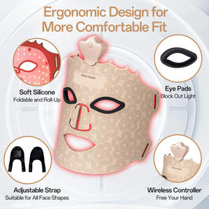 <span class=keywords><strong>Masque</strong></span> LED à lumière rouge de qualité supérieure, <span class=keywords><strong>masque</strong></span> facial LED à lumière rouge portable, fonction d'éclairage, <span class=keywords><strong>masque</strong></span> facial LED à lumière rouge 7 couleurs - Product Image 5