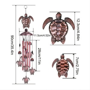 Campana de Viento de Metal con Forma de Tortuga Marina, Adorno Colgante de Tortuga, Decoración Creativa para Jardín Costero, Campana de Viento de Metal, Regalo - Product Image 5