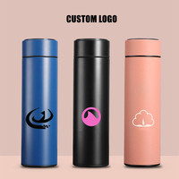 Thermos numérique en acier inoxydable isolé sous vide fiole de température smart LED thermo bouteille d'eau avec affichage de la température