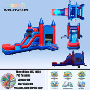 Prix promotionnel : Château gonflable commercial combiné avec toboggan en PVC pour activités scolaires - Product Image 2