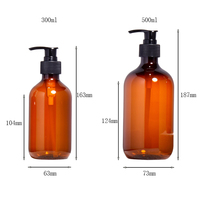 Bouteille d'émulsion écologique de 250ml Bouteille d'huile capillaire de 100ml Bouteille cosmétique en plastique transparent pour animaux de compagnie de 500ml avec pompe à lotion