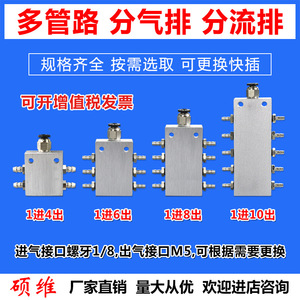 Accesorios para Brazo Robótico de Vacío, Bloque de Salida de Aire Multi-Tubo con Conector Rápido de Cabeza Pagoda, 1 Entrada y 4/6/8/10 Salidas - Product Image 5