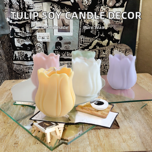 Vela artística de cera de abejas con forma de tulipán hecha a mano BEISI-P9 para decoración del hogar, bodas y celebraciones del Día de la Madre - Product Image 2
