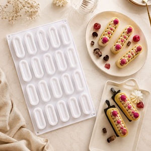 Oval Mousse Sandwich Mold 20 Cavity Silicone Baking Mold For French Dessert Cake Making - Product Image 3
