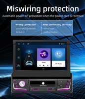 Autoradio Stéréo Universel 7" 1DIN Android 11, Écran HD Rétractable, Électronique Automobile avec 1+16G/2+32G/2+64G, WiFi et Navigation GPS