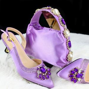 2025 scarpe e borse abbinate scarpe fantasiose da donna con borse a mano scarpe da festa set di borse - Product Image 3