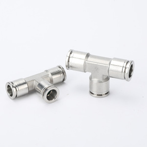 Buse à air haute pression, raccord rapide, tuyau pneumatique, raccord en T de type T avec connecteur en acier inoxydable PE, pièces pneumatiques - Product Image 5