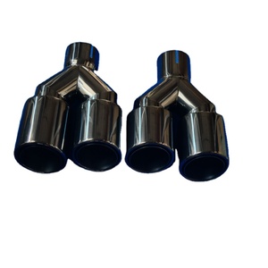 Embout d'échappement en acier inoxydable noir titane de 3,5 pouces, double couche, forme en Y, double sortie, embout de silencieux universel pour voiture - Product Image 6