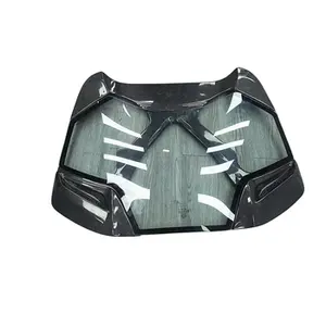 hot selling capristo style carbon fiber transparent glass car rear hood spatula cover for the ferrari 488 gtb