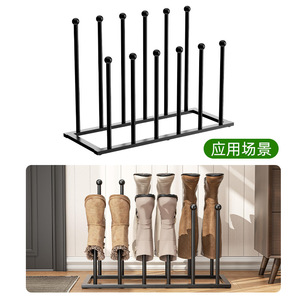 Freestanding <b>Shoe</b> <b>Rack</b> Metal Long Boot <b>Storage</b> <b>Rack</b> For Entryway Minimalist Design 6-10 Pairs Capacity Standing Type - Product Image 3