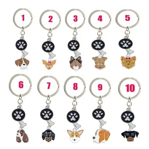 Porte-clés en métal promotionnels en gros, personnalisés avec impression émaillée, cadeau souvenir pour propriétaires d'animaux, avec motifs <span class=keywords><strong>Corgi</strong></span>, Caniche, <span class=keywords><strong>Berger</strong></span> <span class=keywords><strong>de</strong></span> Chine - Product Image 1