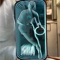 Enseigne néon 3D personnalisée avec miroir infini, lettres LED, lettres en acrylique pour logo d'entreprise, décoration de magasin