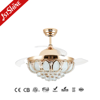 Ventilateur de plafond rétractable 1stshine 42 pouces, 6 vitesses, télécommande, pales réversibles, écologique, TUYA Wifi