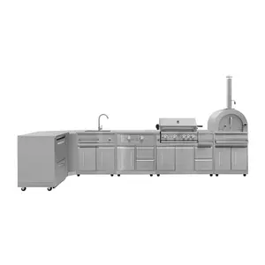 New Outdoor BBQ Kitchen Grill Stainless Gas Grill Refrige Module Outdoor kitchen island
