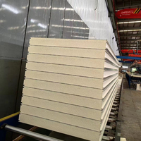 Panel de tablero de aislamiento de revestimiento de pared de cámara fría, paneles sándwich de lana de roca/PU/EPS, Panel de Metal para techos de acero, núcleo de aluminio PIR