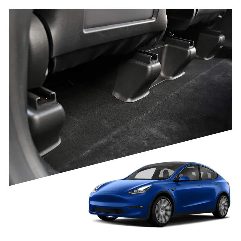 อุปกรณ์เสริมภายในรถยนต์,รางเลื่อนเบาะหลังอเนกประสงค์สำหรับตกแต่งภายในปลั๊กยางนิ่มป้องกันการเตะสำหรับ Tesla รุ่น Y