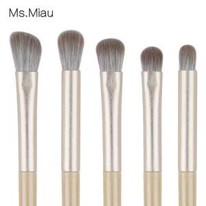 Ensemble professionnel de 10 <span class=keywords><strong>pinceaux</strong></span> de maquillage pour le visage et les yeux, manche en bois beige <span class=keywords><strong>nude</strong></span>, poils synthétiques, pour estomper les couleurs et personnaliser la marque - Product Image 4