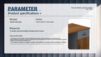 Bureau de travail moderne et minimaliste en panneaux de particules de mélamine de qualité E1, écologique, avec tiroirs et armoire de rangement, durable