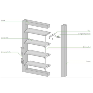 Muro Cortina Motorizado, Persiana Vertical Exterior de Aluminio para Protección Solar - Product Image 1
