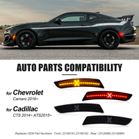 Feux de positionnement LED avant et arrière de style X pour Chevrolet Camaro 2016-2024, réflecteurs latéraux ambre et rouges, lot de 4 pièces (paire)