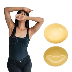 New Waterproof Self Double-sided Adhesive Breast Enhancers Rugby Shape Nude Bra Inserts Breathable Push Up Bra Pads For Women