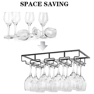 <strong>Under</strong> <strong>Cabinet</strong> Stemware <strong>Wine</strong> Glass Holder <strong>Rack</strong> 12 Glasses <strong>Storage</strong> Hanger Metal Organizer <strong>Rack</strong> for Bar Kitchen - Product Image 2