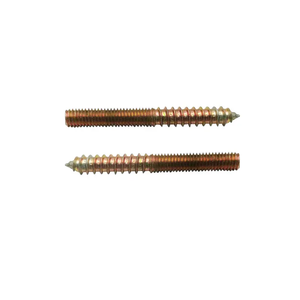 Double Sided <strong>Bolt</strong> Galvanized Yellow Zinc Metal Dowel Furniture Fixing <strong>Wood</strong> Screw - Product Image 1