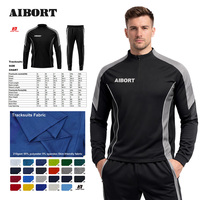 Aibort Profesional Ringan Lembut Bernapas dengan Ritsleting Penuh Pakaian Olahraga Latihan Atletik Sepak Bola Tracksuit