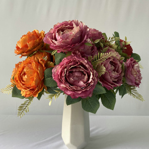 <span class=keywords><strong>Flores</strong></span> de Seda al por Mayor, Ramo de Peonías Decorativas Blancas y Rosas para Decoración de Bodas - Product Image 4