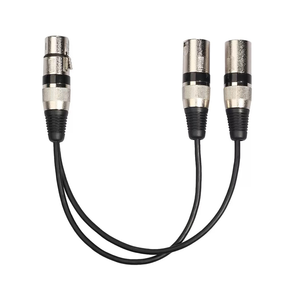 Câble séparateur XLR Y 1 femelle à 2 mâle câble de raccordement cordon de Microphone équilibré adaptateur Audio <span class=keywords><strong>pour</strong></span> haut-parleur - Product Image 2
