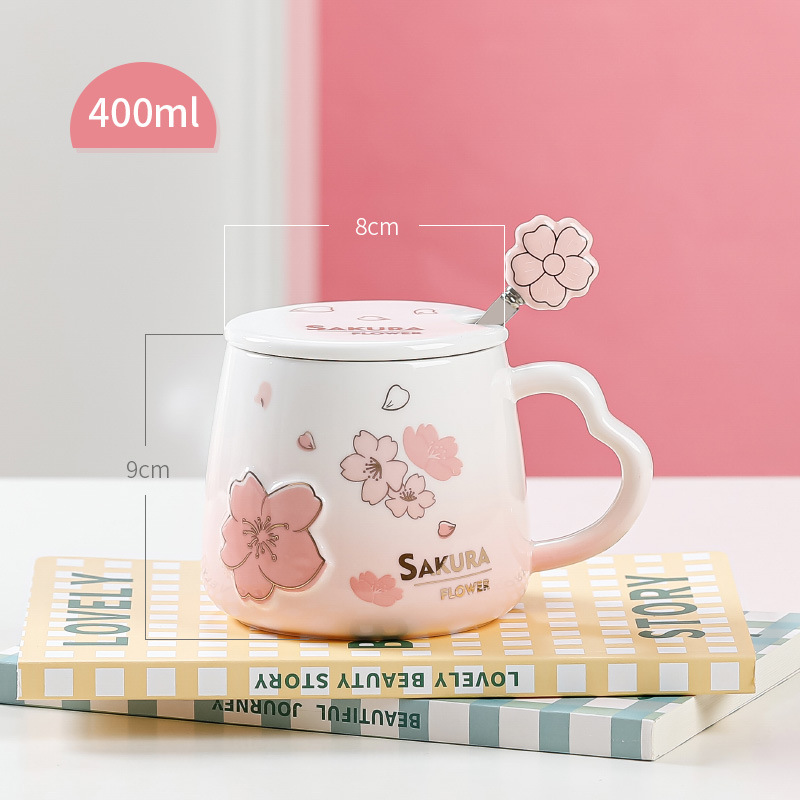 Cy495 gradient sakura c "couvercle en porcelaine sakura cuillère]