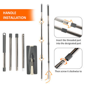 HOLAMOPA Ensemble serpillière plate auto-essorage mains libres et seau avec tampons en microfibre pour le nettoyage des sols en bois dur et stratifié - Product Image 3