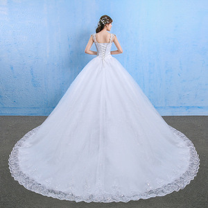Vestido <span class=keywords><strong>de</strong></span> Novia <span class=keywords><strong>de</strong></span> Encaje Súper Etéreo y <span class=keywords><strong>de</strong></span> Ensueño con Cola Larga <span class=keywords><strong>para</strong></span> Mujer, Estilo Francés <span class=keywords><strong>para</strong></span> Salir en Primavera y Verano, Tallas Grandes - Product Image 6